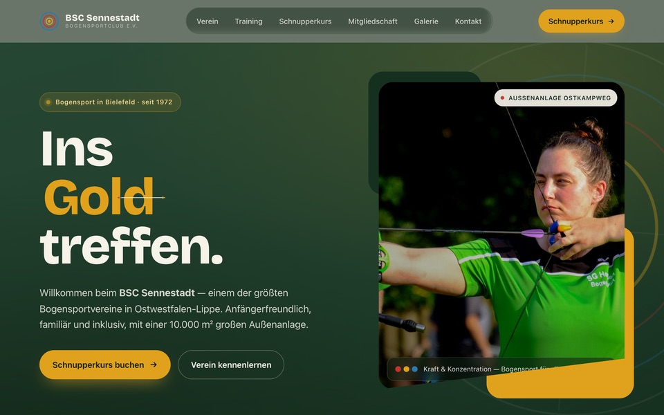 Screenshot der Website von BSC Sennestadt
