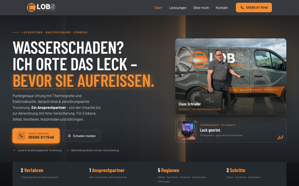 Screenshot der Website von C-LOBS